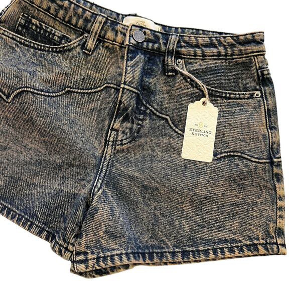 NWT Sterling & Stitch Western Denim Shorts Size 26 - Picture 1 of 5